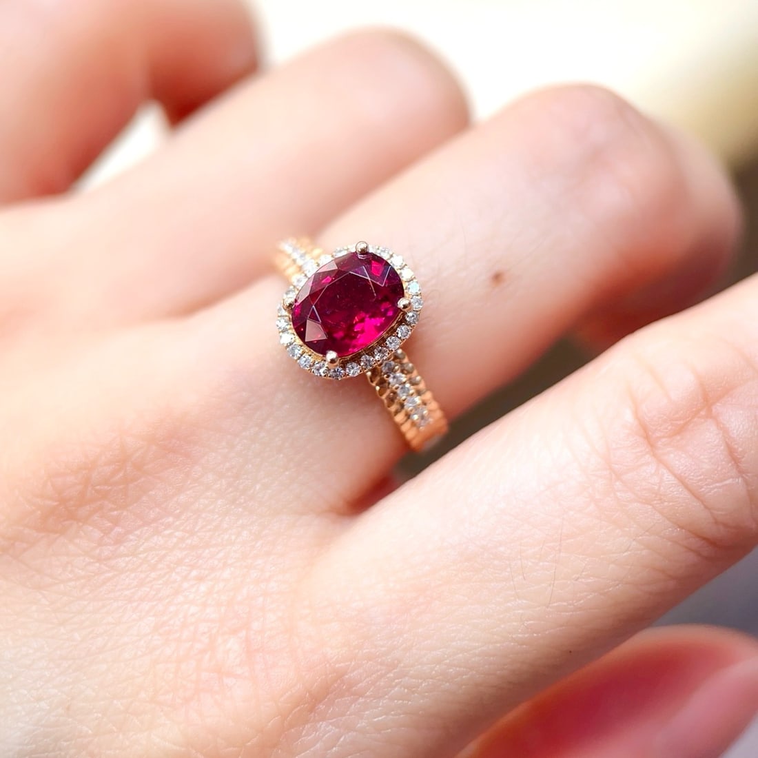 14k Gold 1.73 Ctw Natural Tourmaline & Diamond Ring - 6
