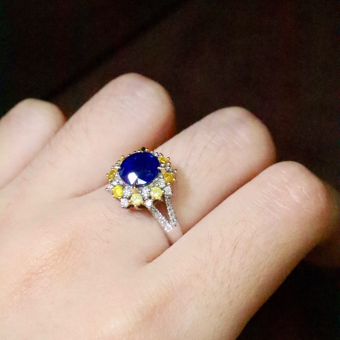14k Gold 2.12 Ctw Natural Sapphire & Diamond Ring - 6