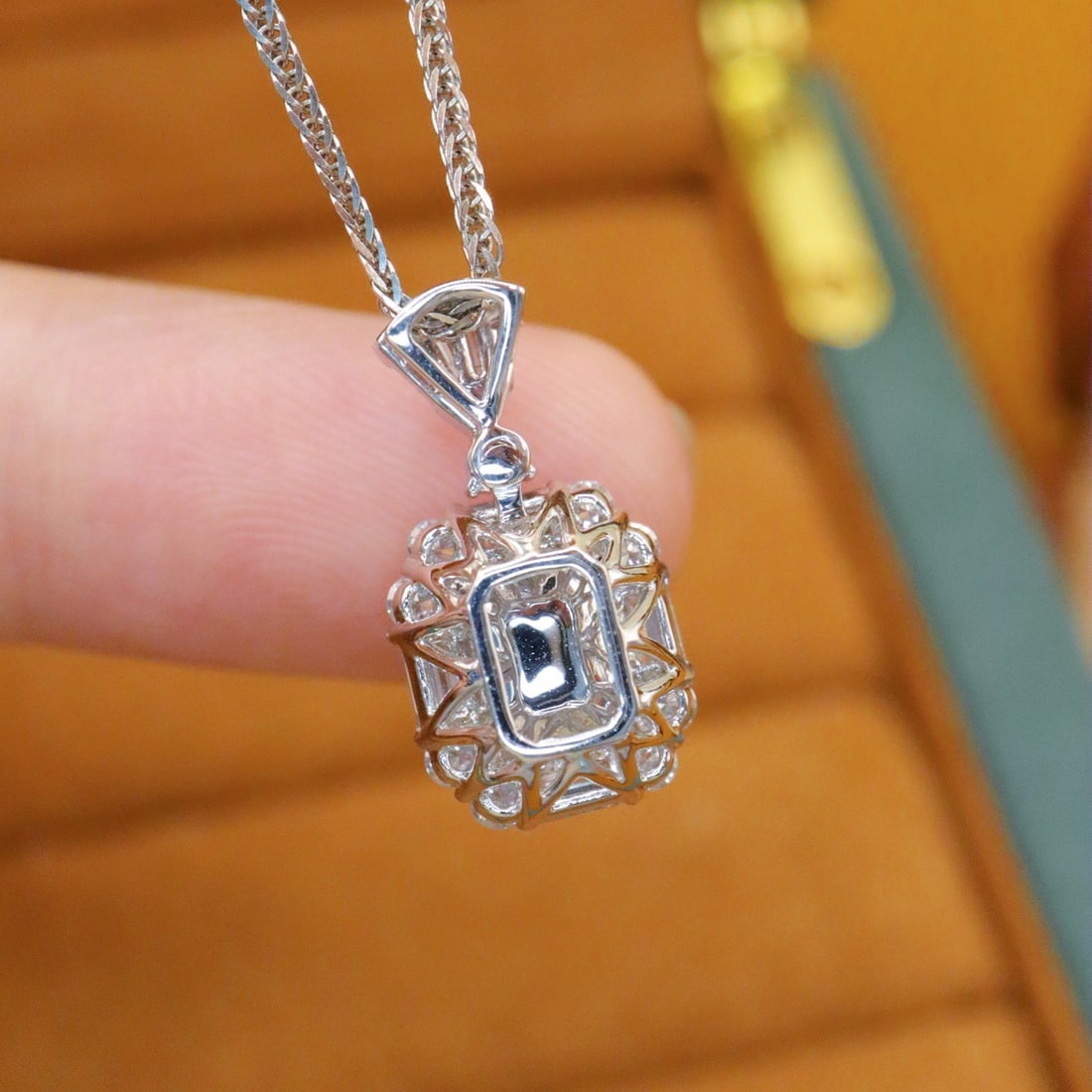 14k Gold 2.77 Ctw Natural Sapphire & Diamond Pendant( Without Chain ) - 4