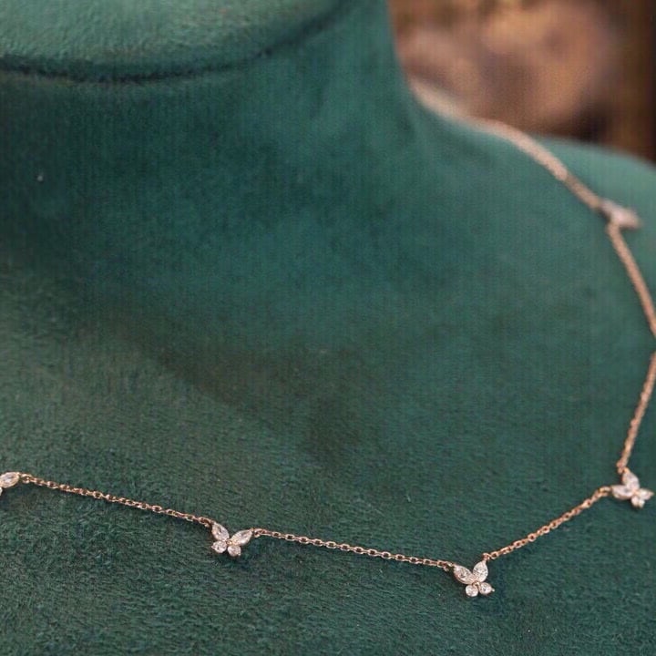 14k Gold 0.7 Ct Natural H Diamond Necklace - 2