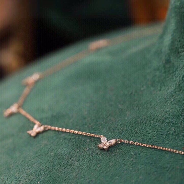 14k Gold 0.7 Ct Natural H Diamond Necklace - 4