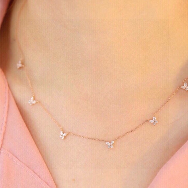 14k Gold 0.7 Ct Natural H Diamond Necklace - 6