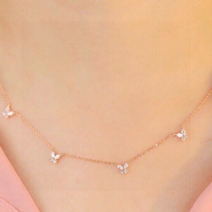 14k Gold 0.7 Ct Natural H Diamond Necklace - 8
