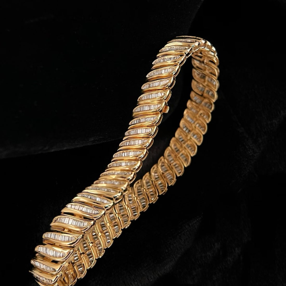 14k Gold 3 Ct Natural H Diamond Bracelet - 4