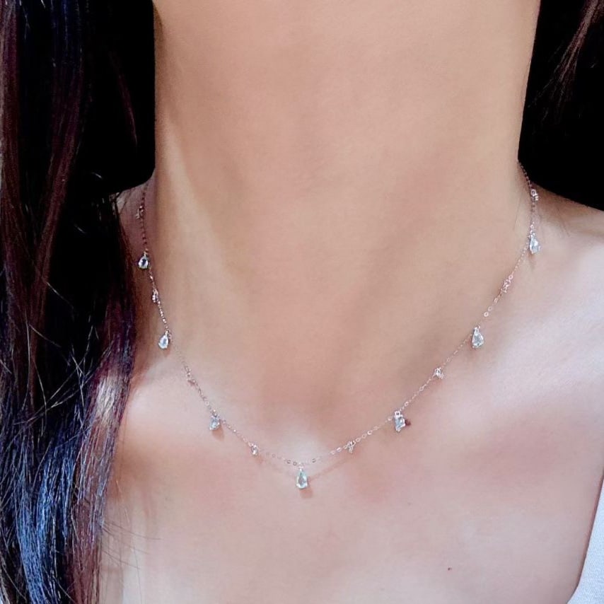 14k Gold 0.78 Ctw Natural Paraiba Tourmaline & Diamond Necklace - 4
