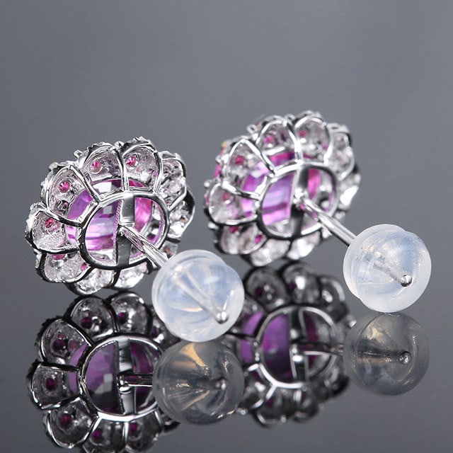 14k Gold 2.92 Ctw Natural Sapphire & Sapphire Earrings - 4