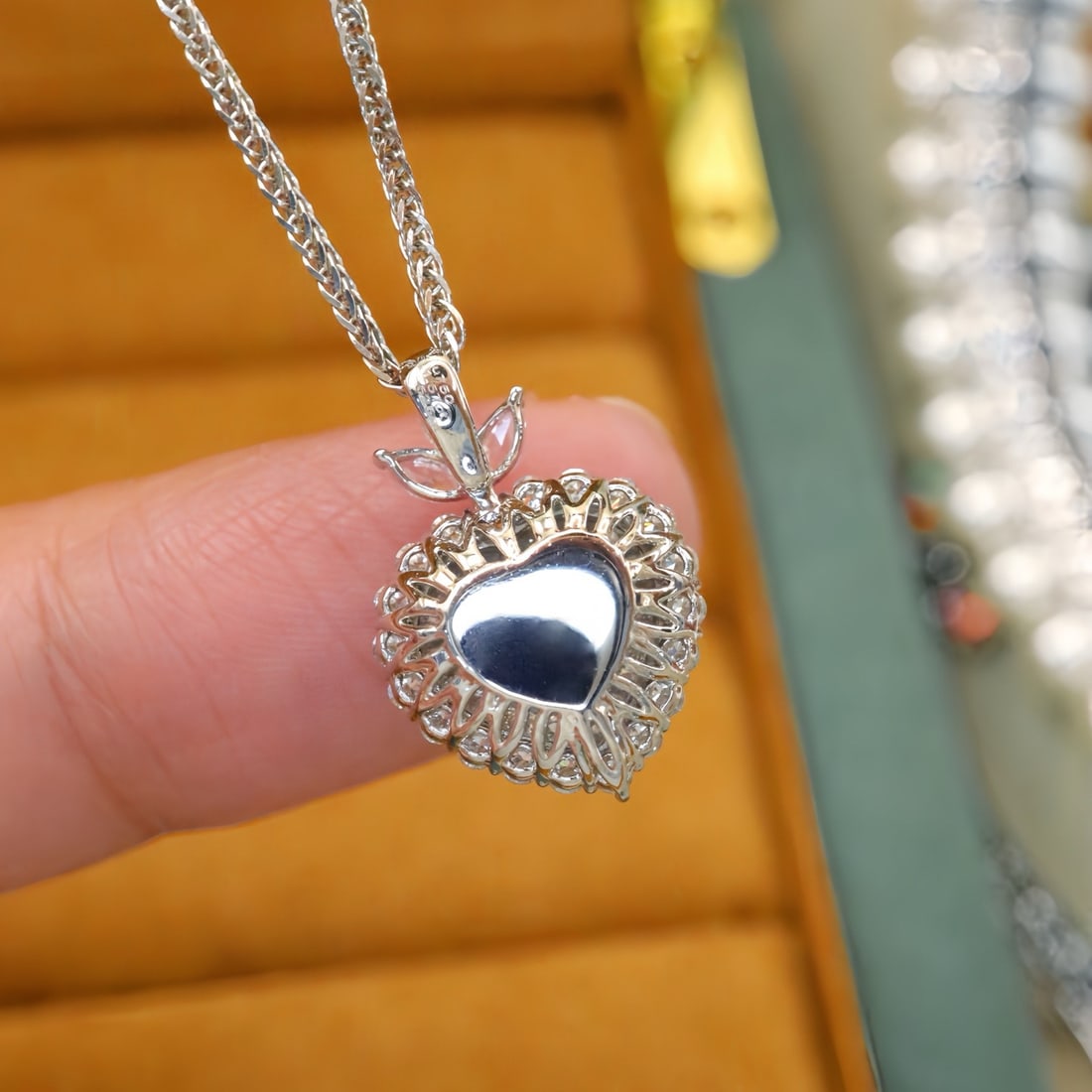 14k Gold 2.09 Ctw Natural Sapphire & Diamond Pendant( Without Chain ) - 4