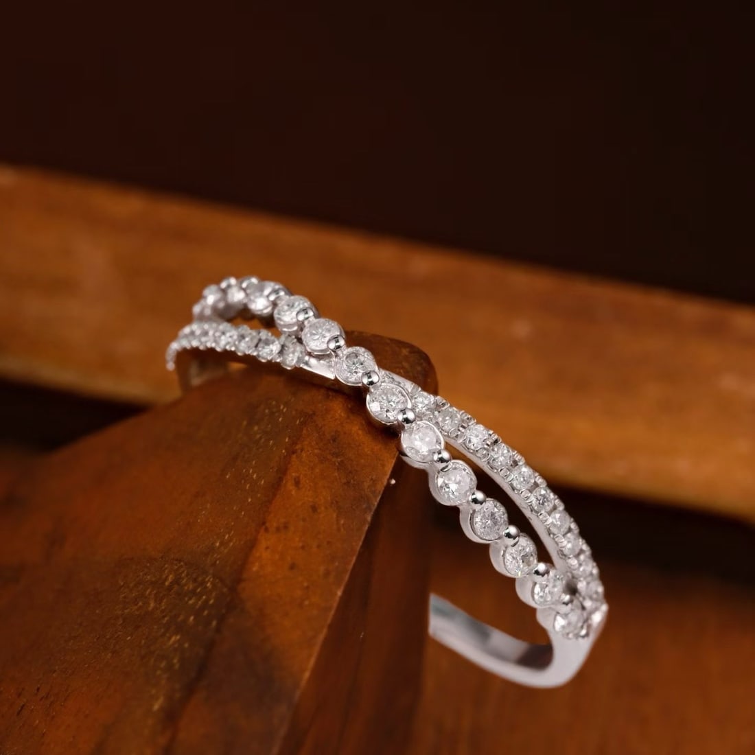 14k Gold 0.5 Ct Natural H Diamond Ring - 3