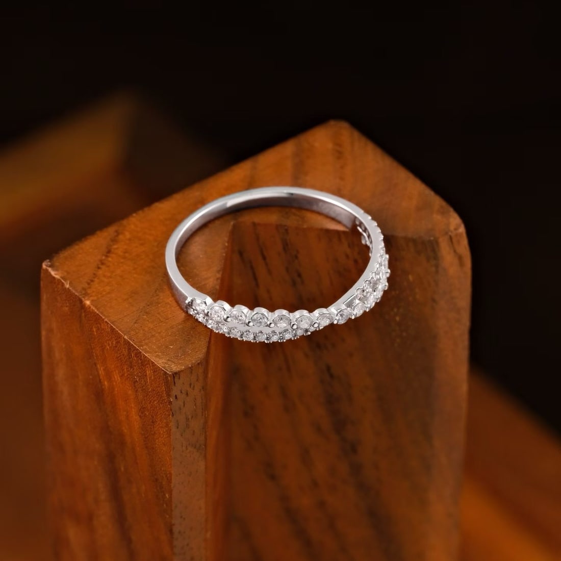 14k Gold 0.5 Ct Natural H Diamond Ring - 4