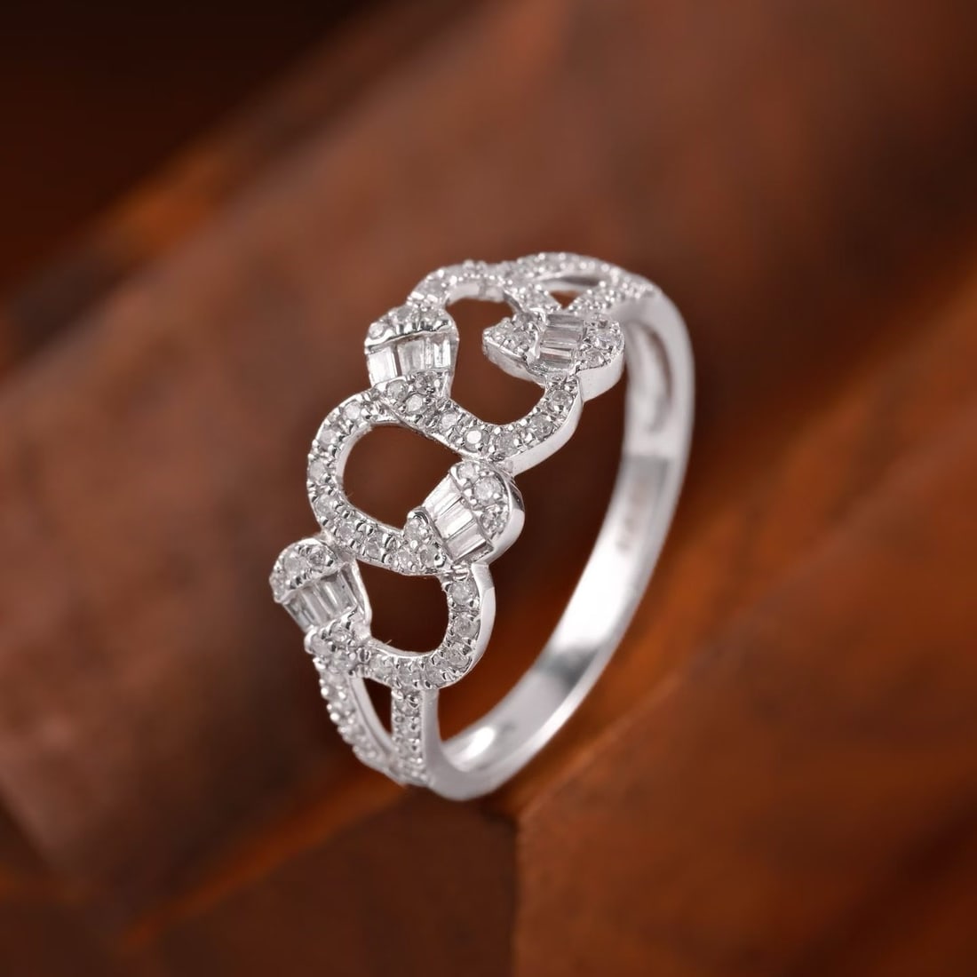 14k Gold 0.45 Ct Natural H Diamond Ring - 3