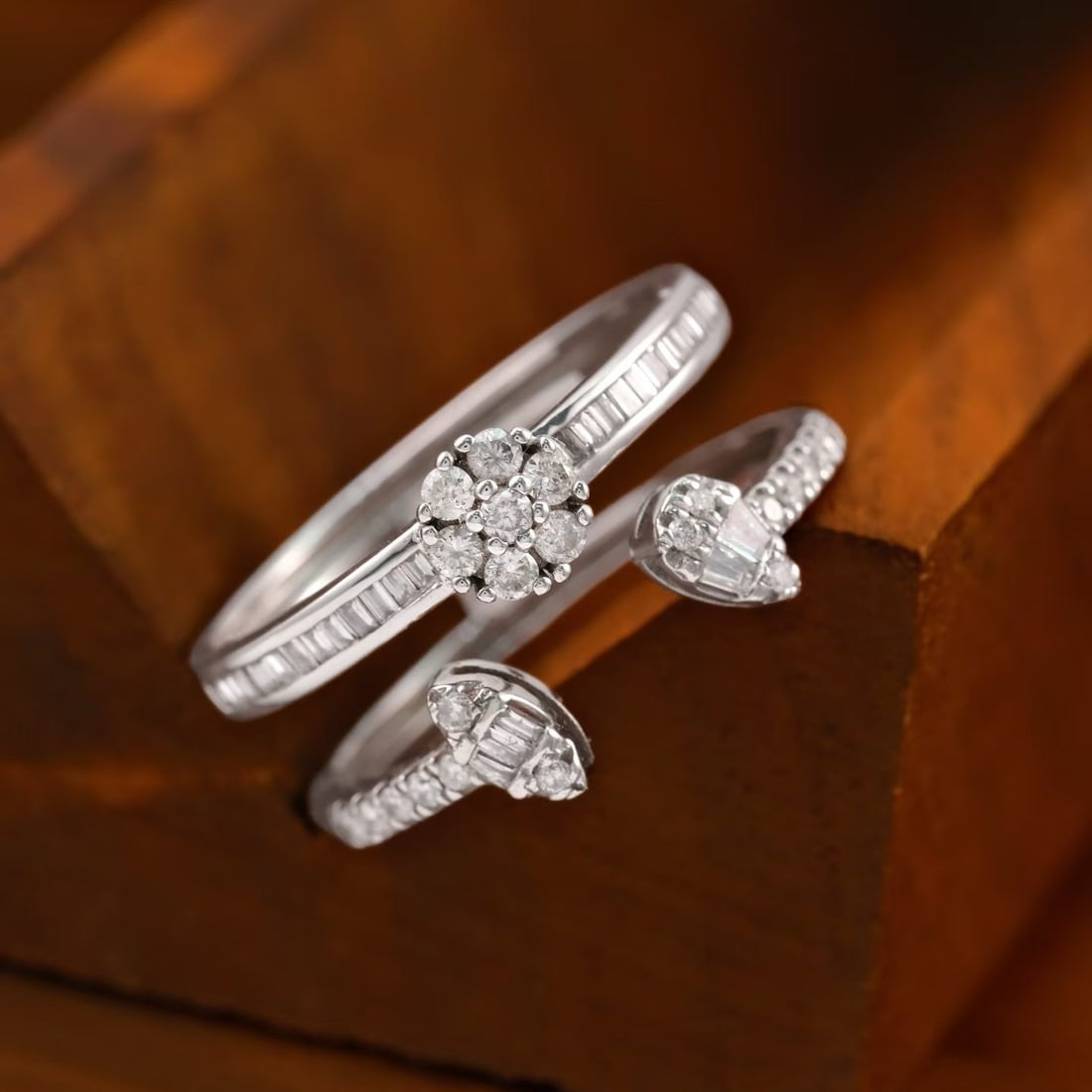 14k Gold 0.7 Ct Natural H Diamond Ring - 3
