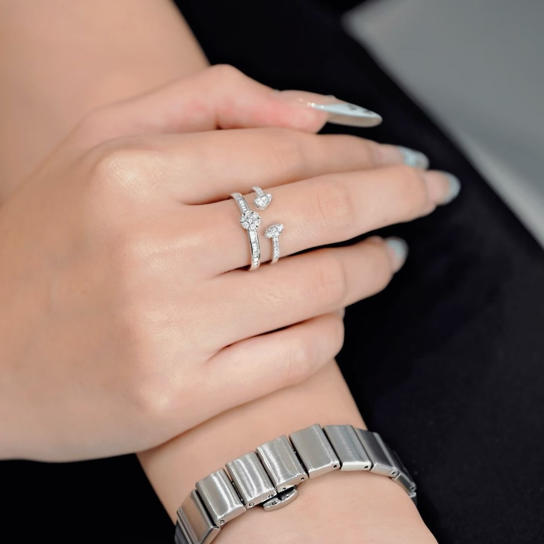14k Gold 0.7 Ct Natural H Diamond Ring - 6