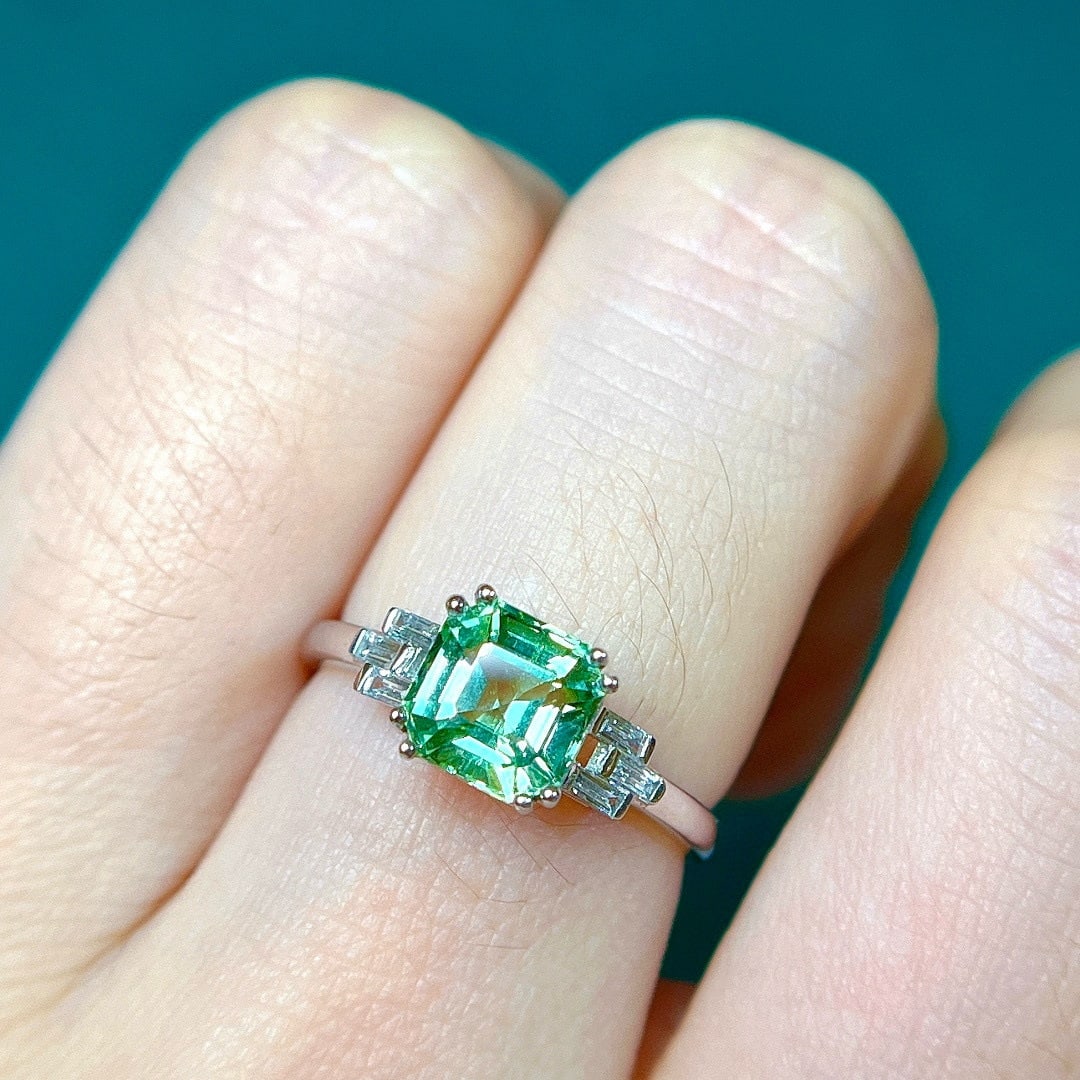14k Gold 1.24 Ctw Natural Tourmaline & Diamond Ring - 5