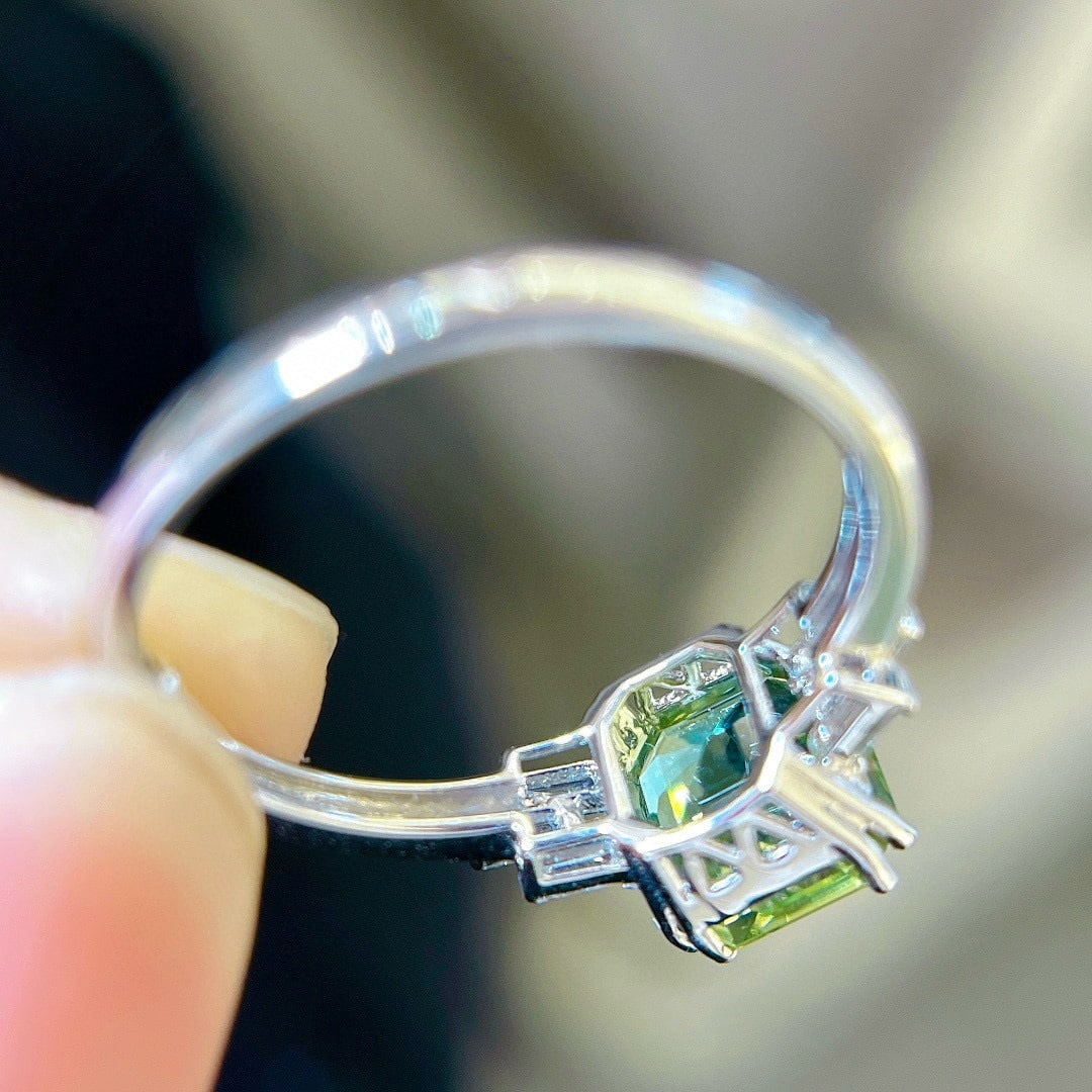 14k Gold 1.24 Ctw Natural Tourmaline & Diamond Ring - 6