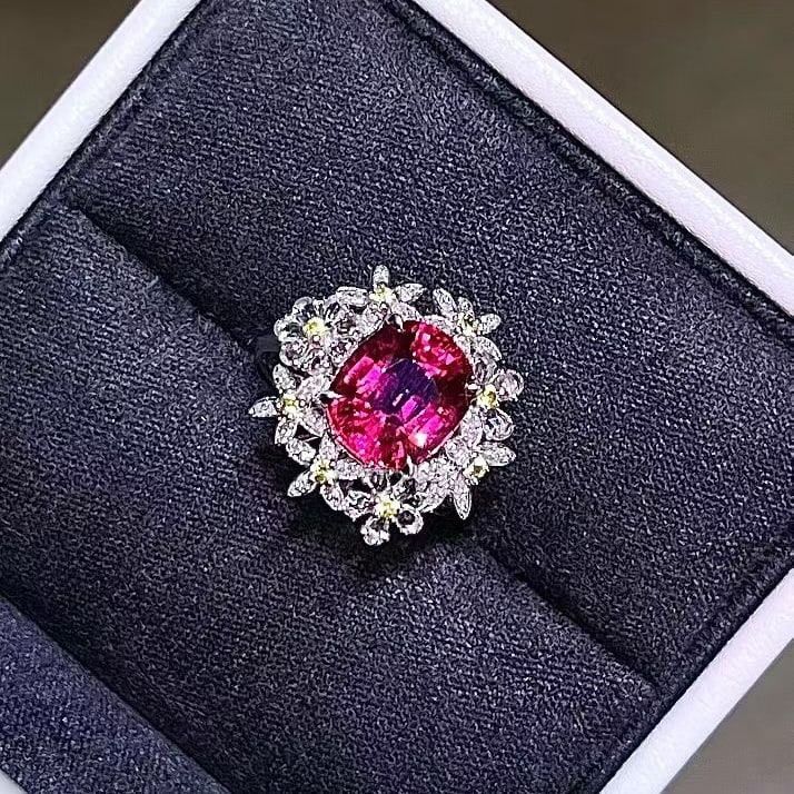 14k Gold 4.00 Ctw Natural Tourmaline & Sapphire Ring - 3