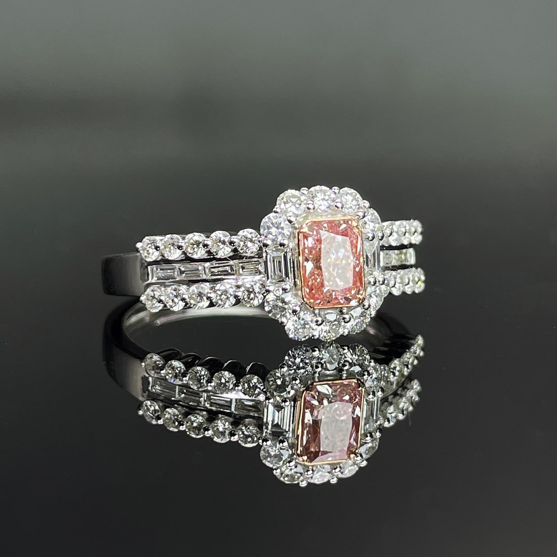 14k Gold 1.22 Ctw Natural Pink Diamond & Diamond Ring - 3