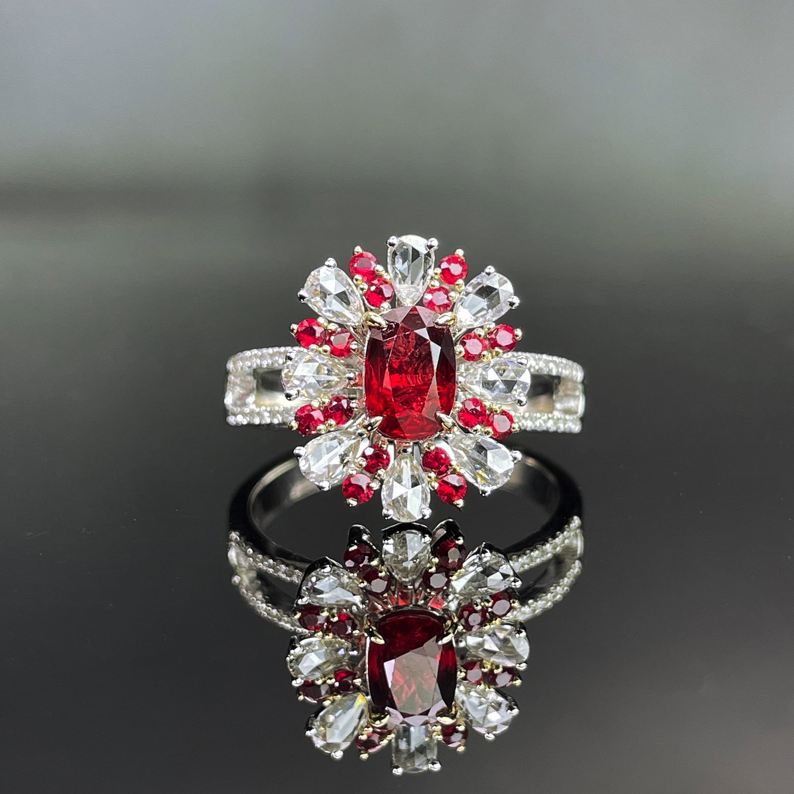 14k Gold 1.4 Ctw Natural Ruby & Diamond Ring/pendant( Without Chain ) (1 of 5)