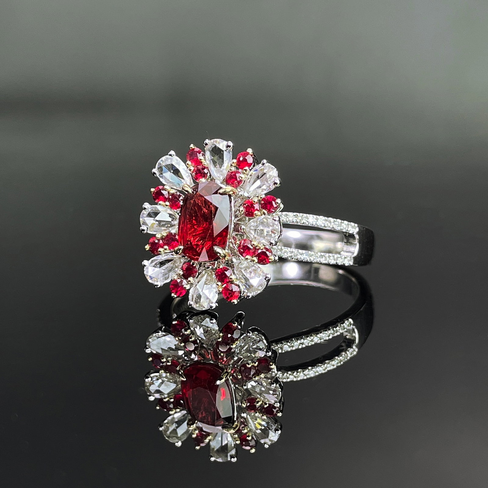 14k Gold 1.4 Ctw Natural Ruby & Diamond Ring/pendant( Without Chain ) - 2
