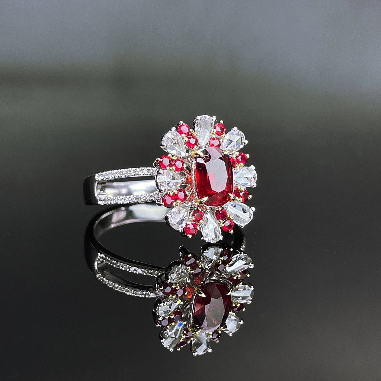 14k Gold 1.4 Ctw Natural Ruby & Diamond Ring/pendant( Without Chain ) - 3