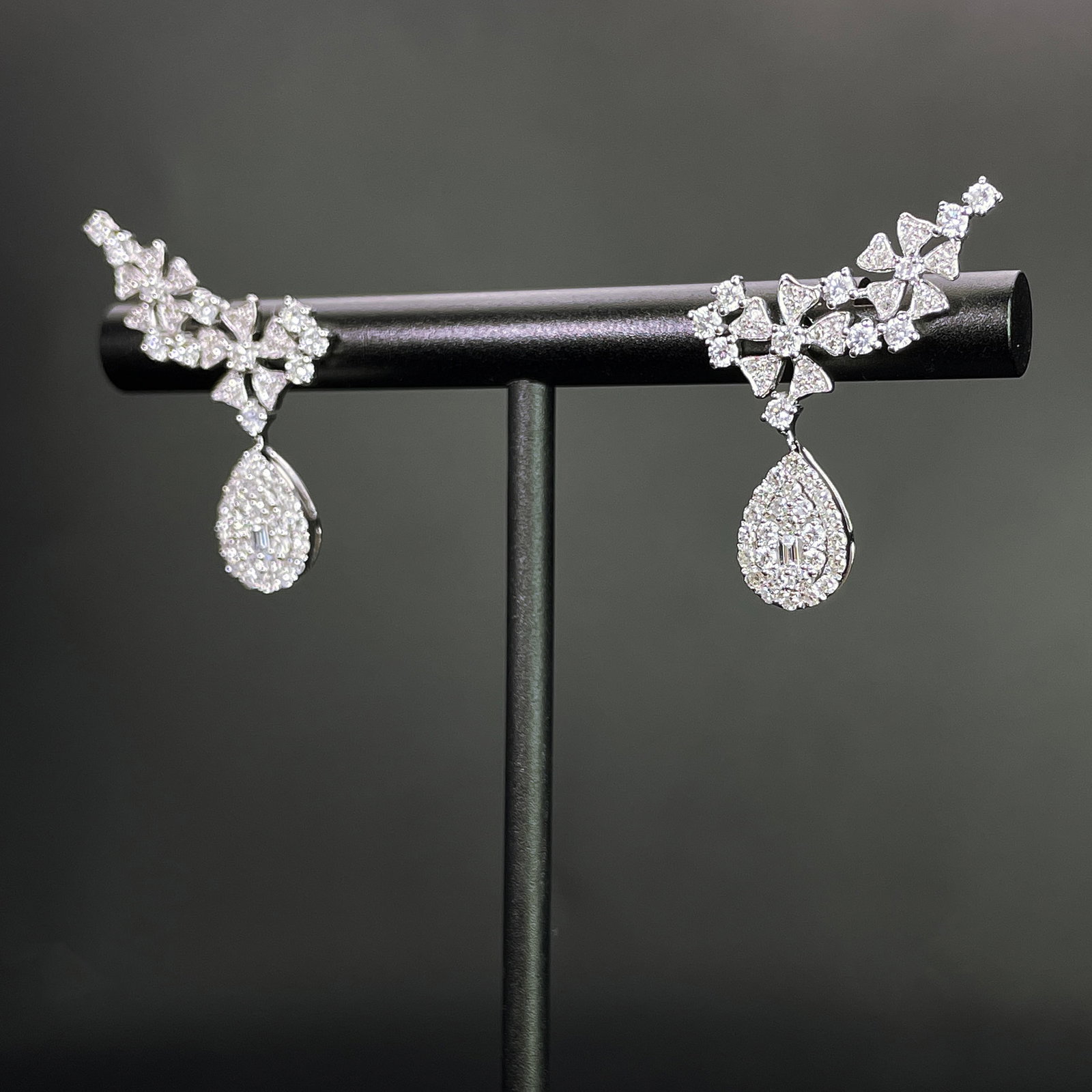14k Gold 0.82 Ct Natural H Diamond Earrings - 2