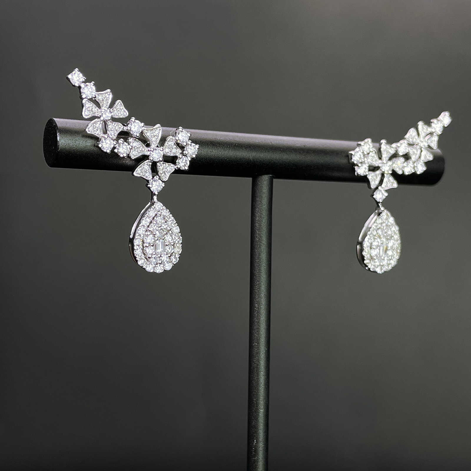 14k Gold 0.82 Ct Natural H Diamond Earrings - 3