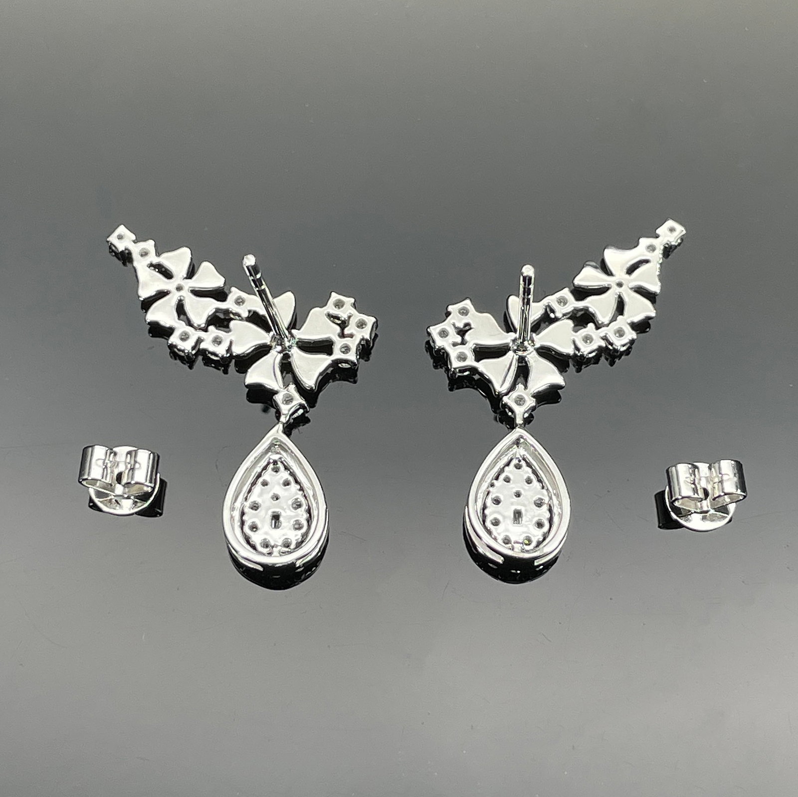 14k Gold 0.82 Ct Natural H Diamond Earrings - 4