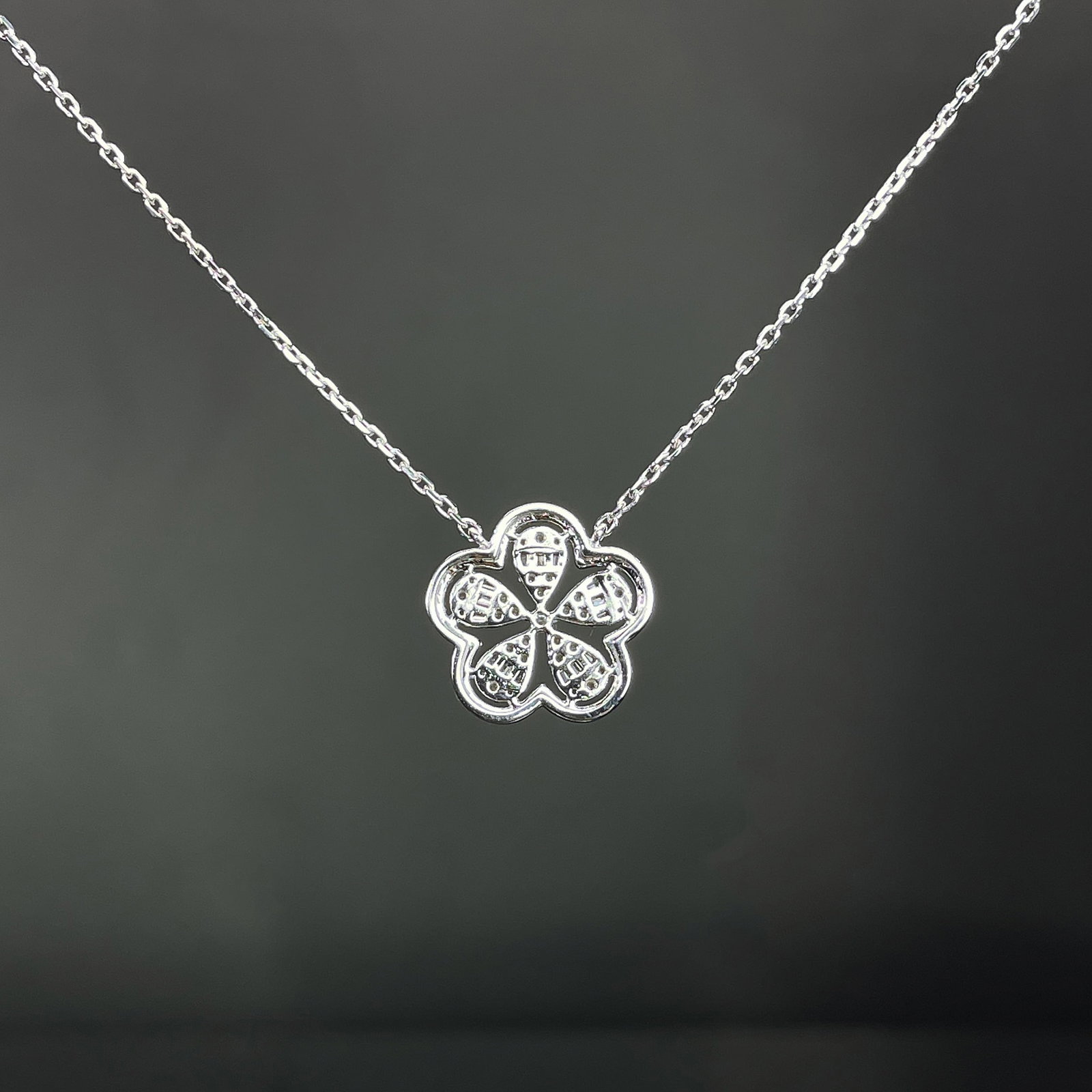 14k Gold 0.36 Ct Natural H Diamond Necklace - 4