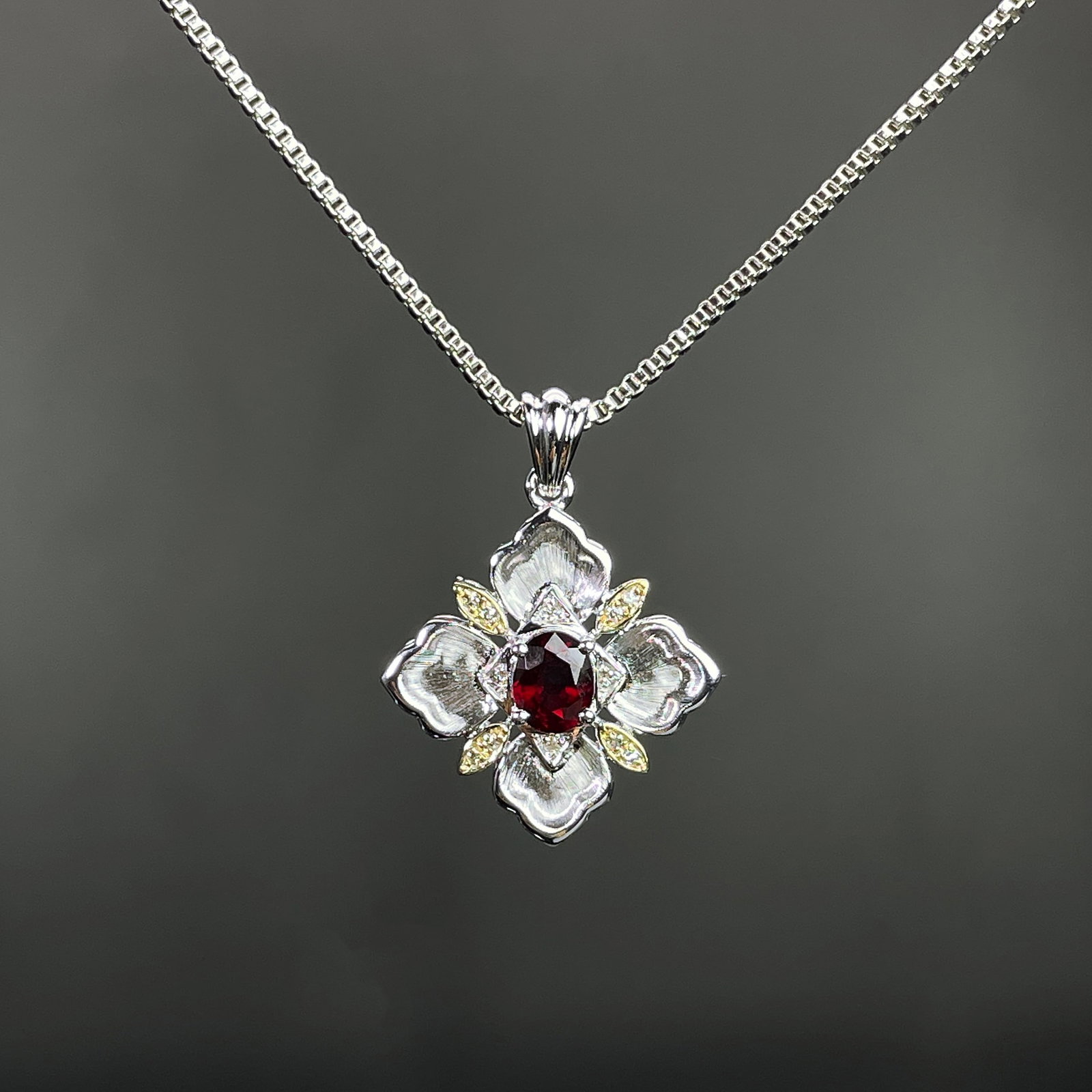 14k Gold 0.33 Ctw Natural Ruby & Diamond Pendant( Without Chain ): Ref:231168026 // gold content:14k gold // main gemstone:ruby // shape:oval // carat weight:0. 3ct // color:red // treatment:natural // // adjacent gemstone 2 : diamond // shape:round // carat