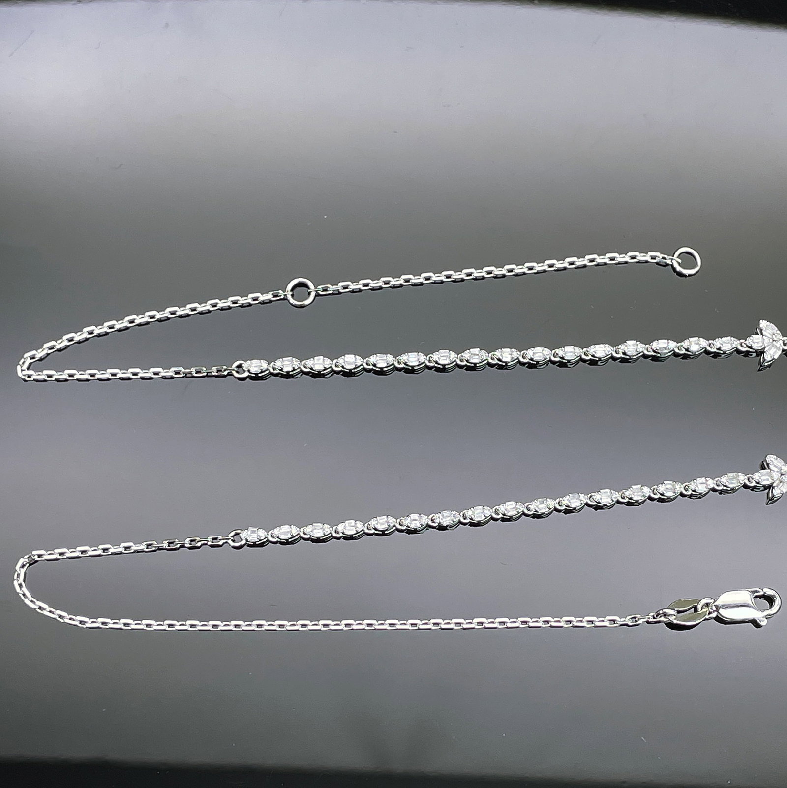 14k Gold 3.82 Ct Natural H Diamond Necklace - 5
