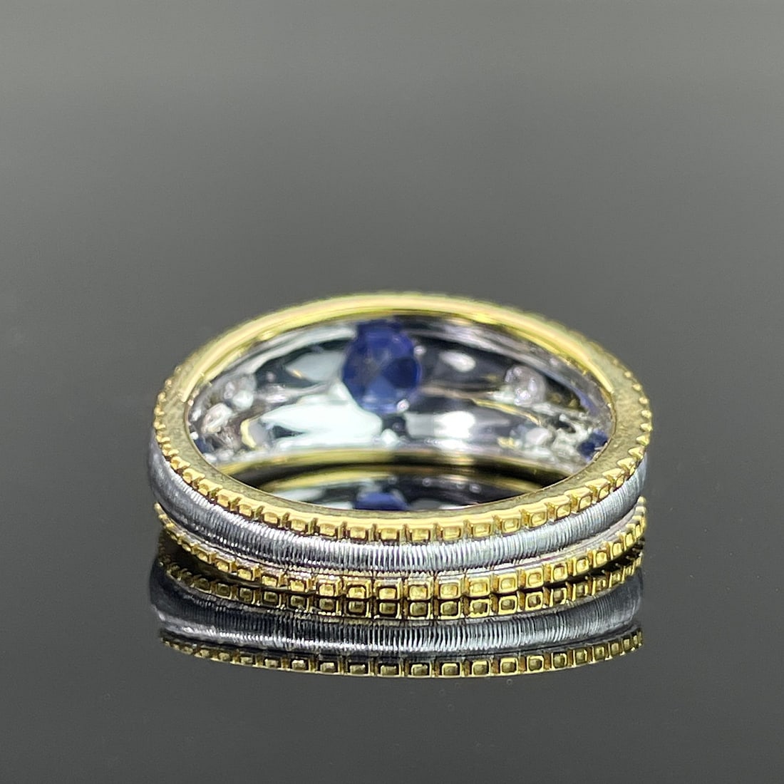 14k Gold 0.49 Ctw Natural Sapphire & Diamond Ring - 4