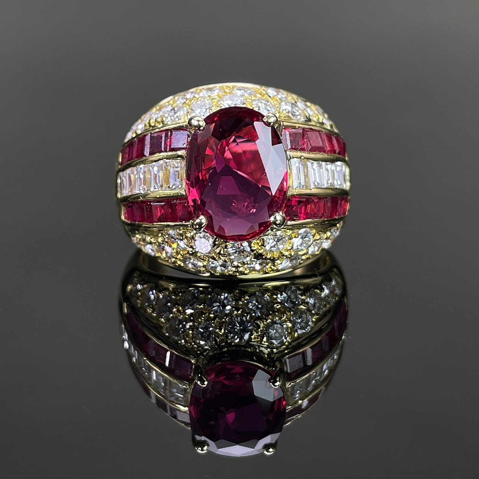 14k Gold 4.5 Ctw Natural Ruby & Diamond Ring (1 of 5)