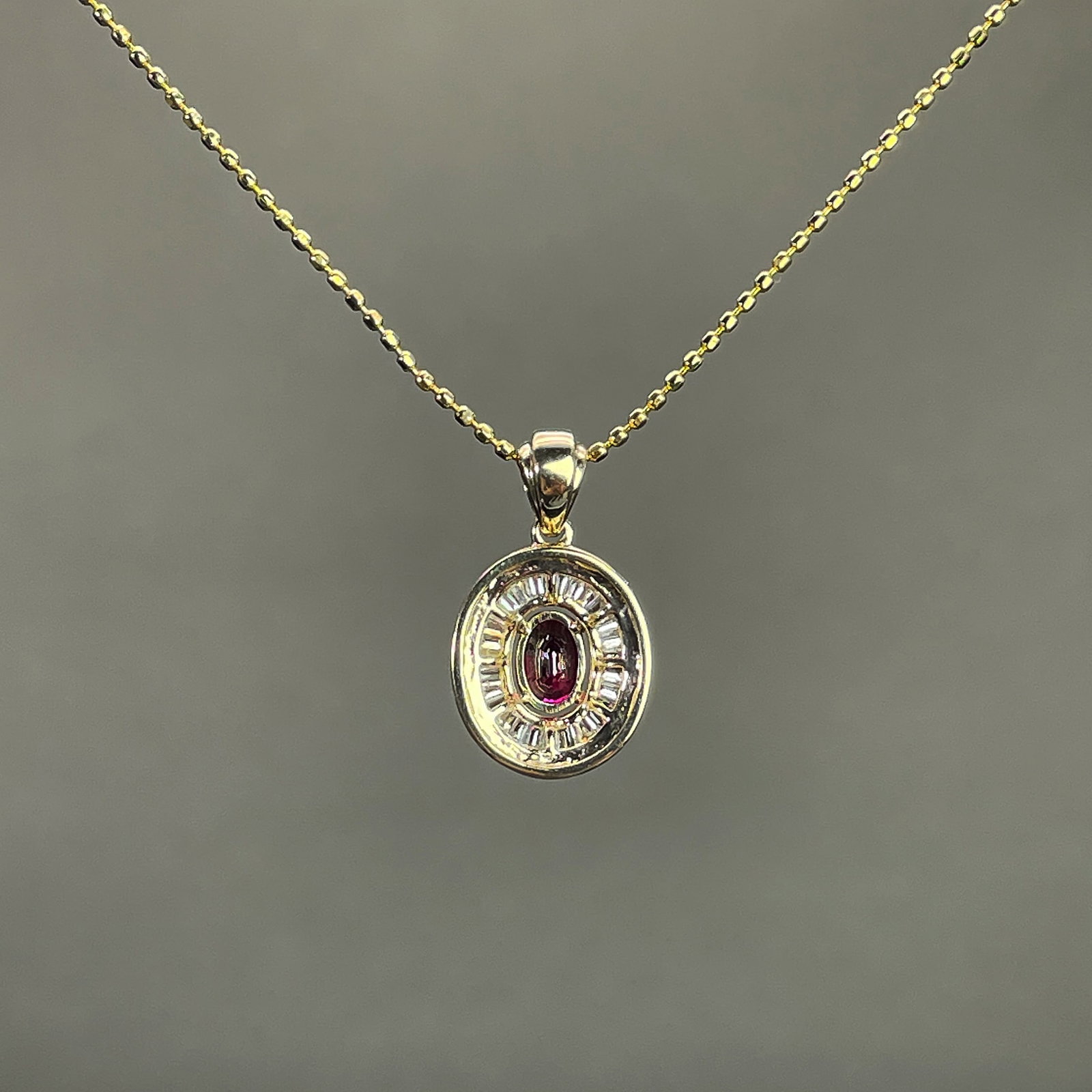 14k Gold 0.82 Ctw Natural Ruby & Diamond Pendant( Without Chain ) - 4