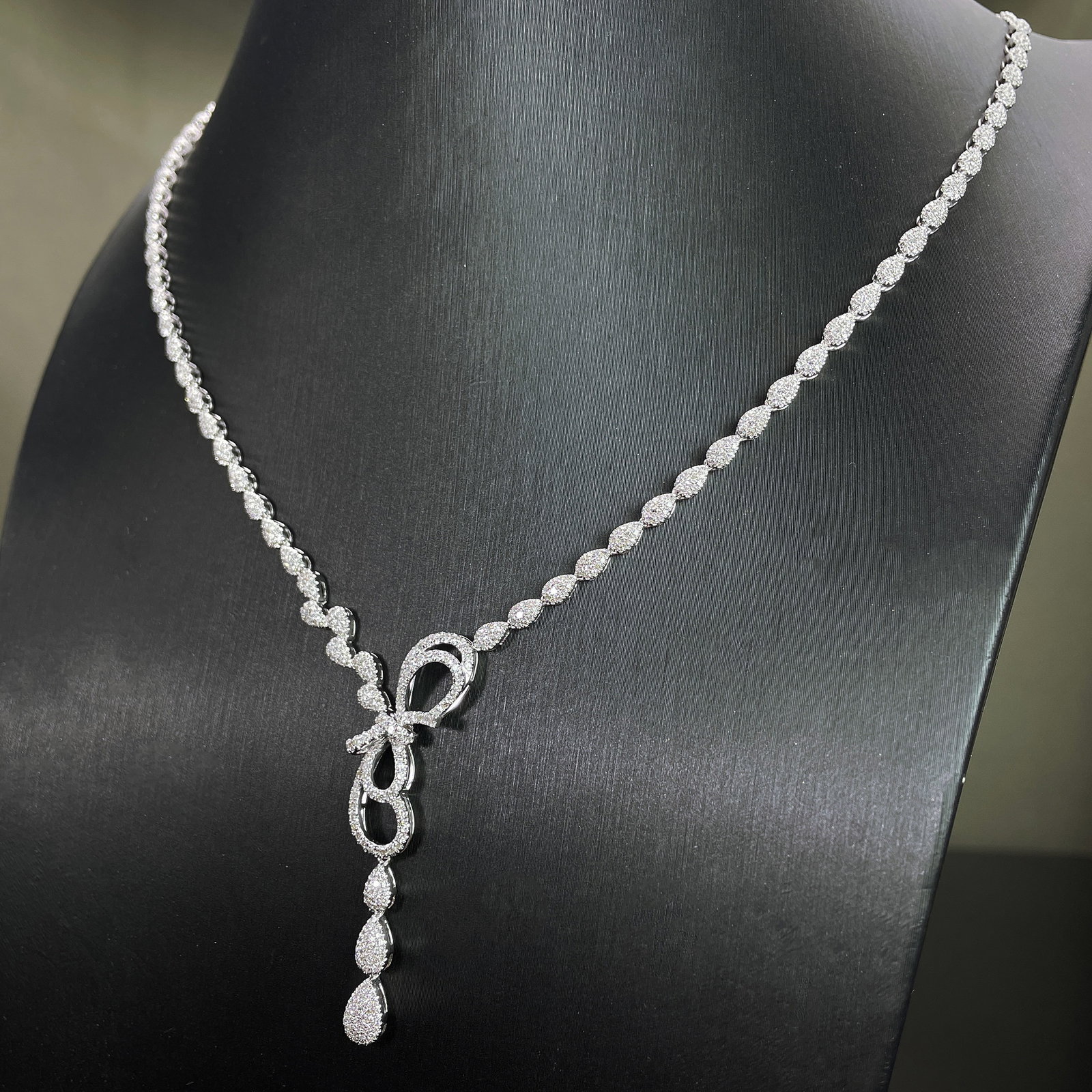 14k Gold 1.48 Ct Natural H Diamond Necklace - 2