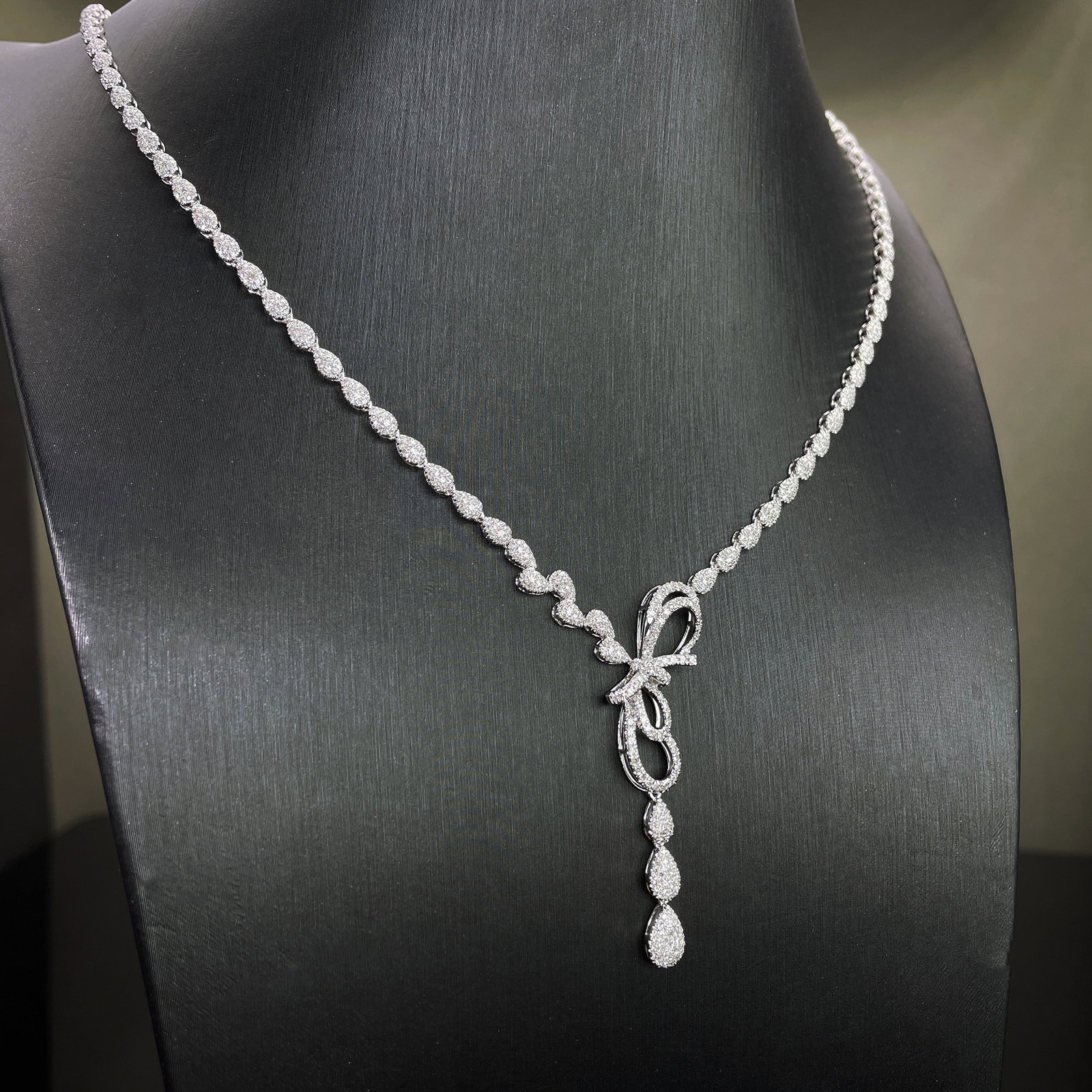 14k Gold 1.48 Ct Natural H Diamond Necklace - 3