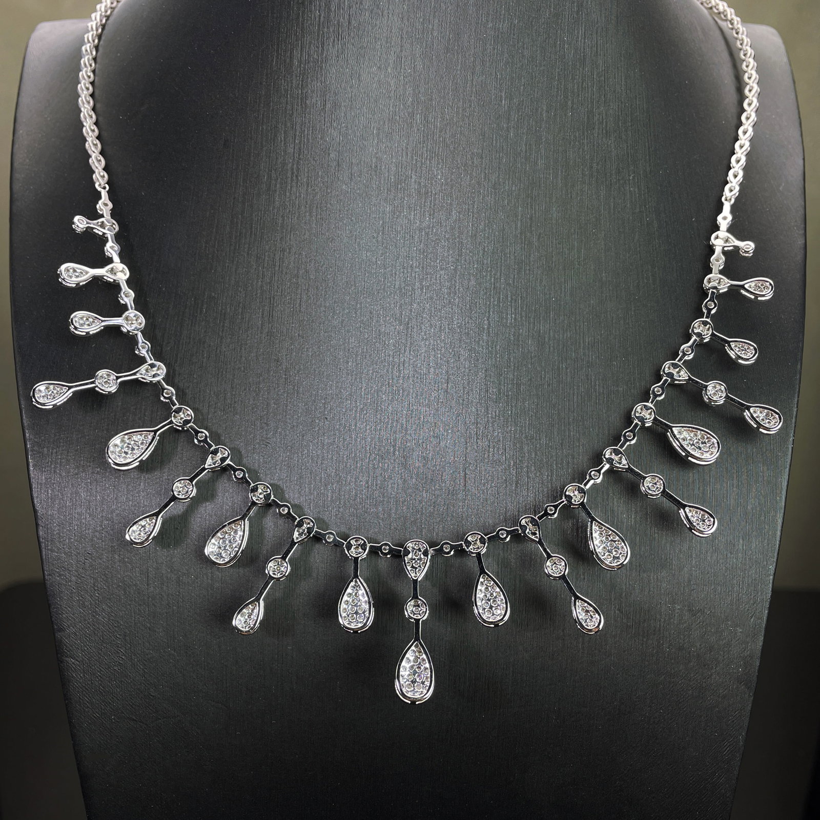 14k Gold 2.72 Ct Natural H Diamond Necklace - 4