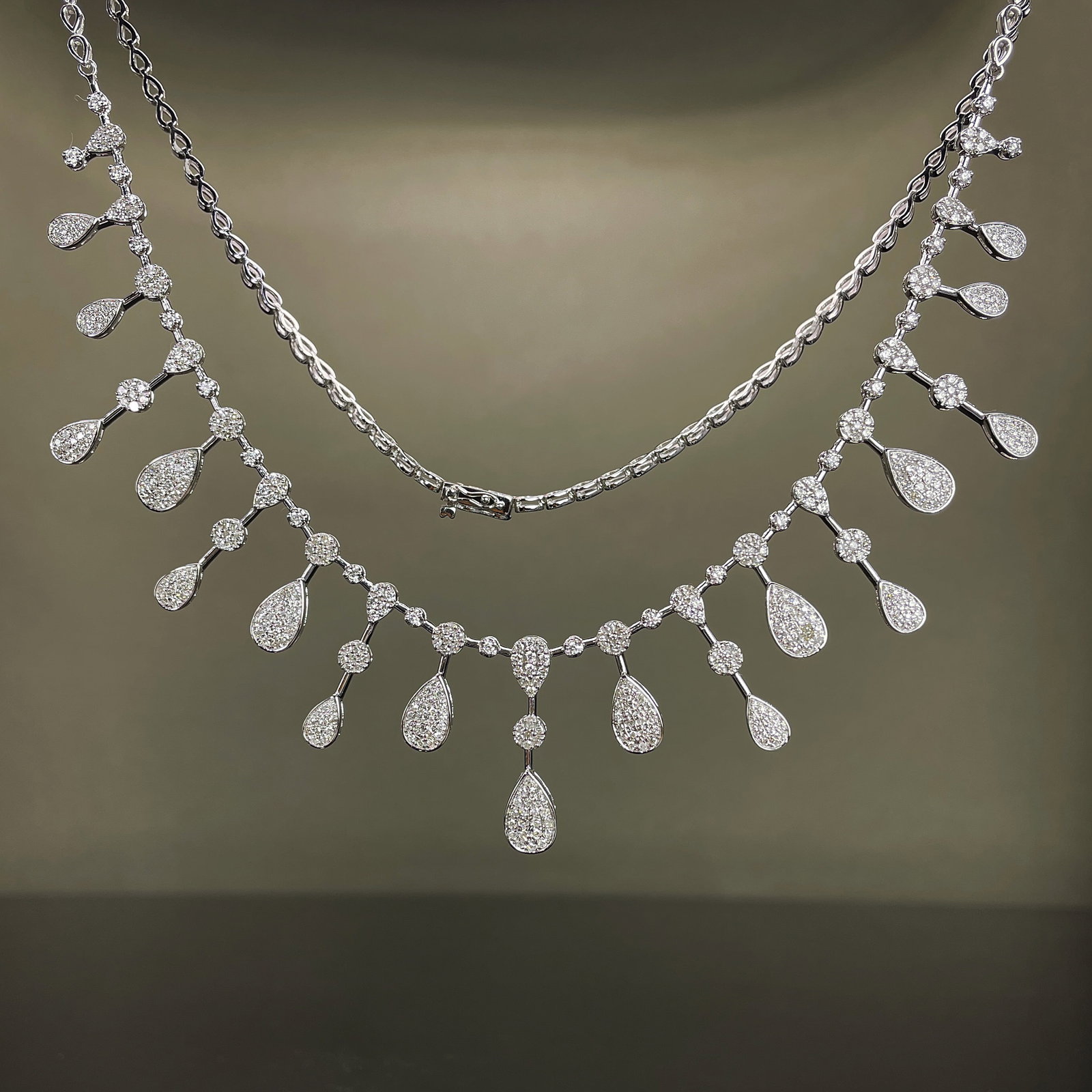 14k Gold 2.72 Ct Natural H Diamond Necklace - 5