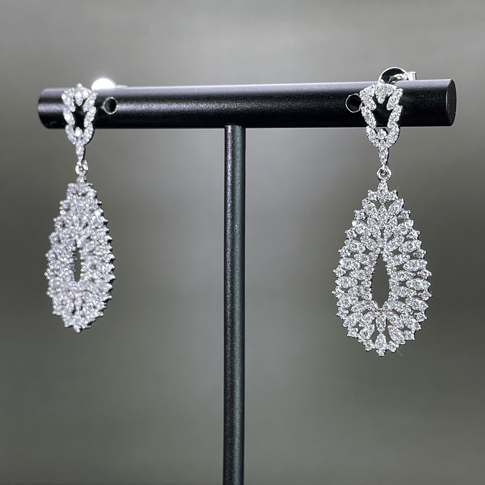 14k Gold 1.22 Ct Natural H Diamond Earrings - 2