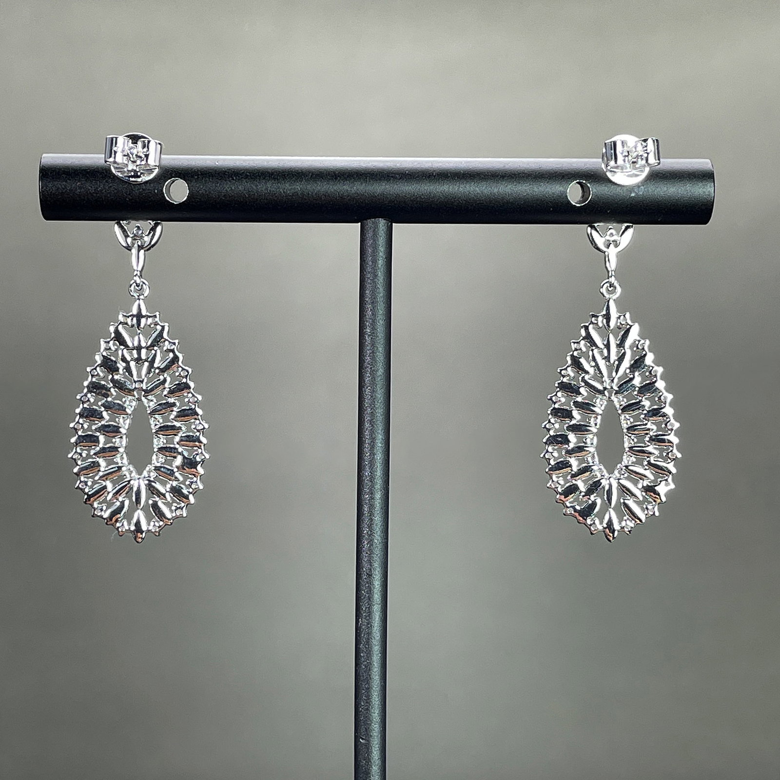 14k Gold 1.22 Ct Natural H Diamond Earrings - 4