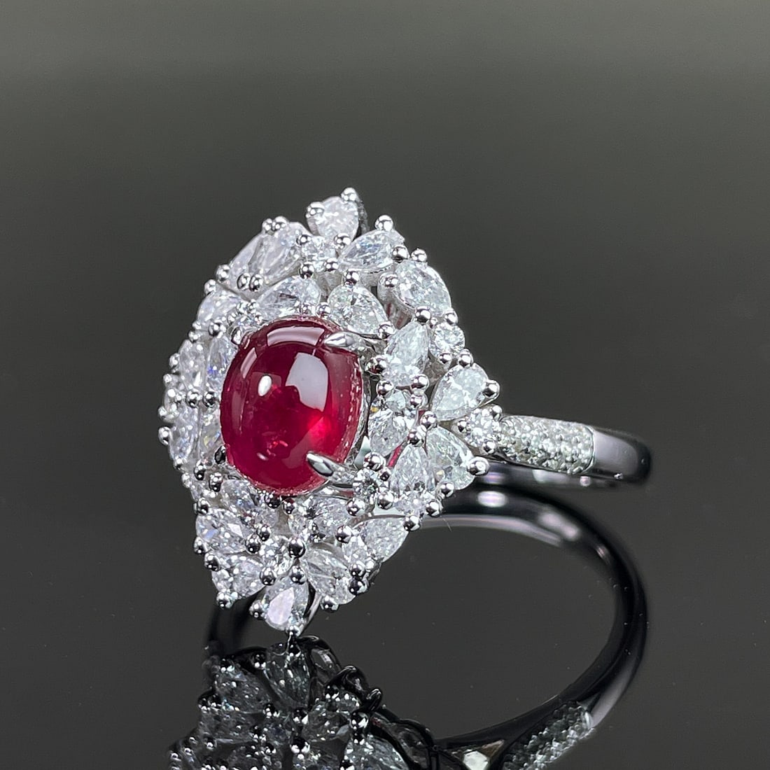 14k Gold 3.02 Ctw Natural Ruby & Diamond Ring - 2