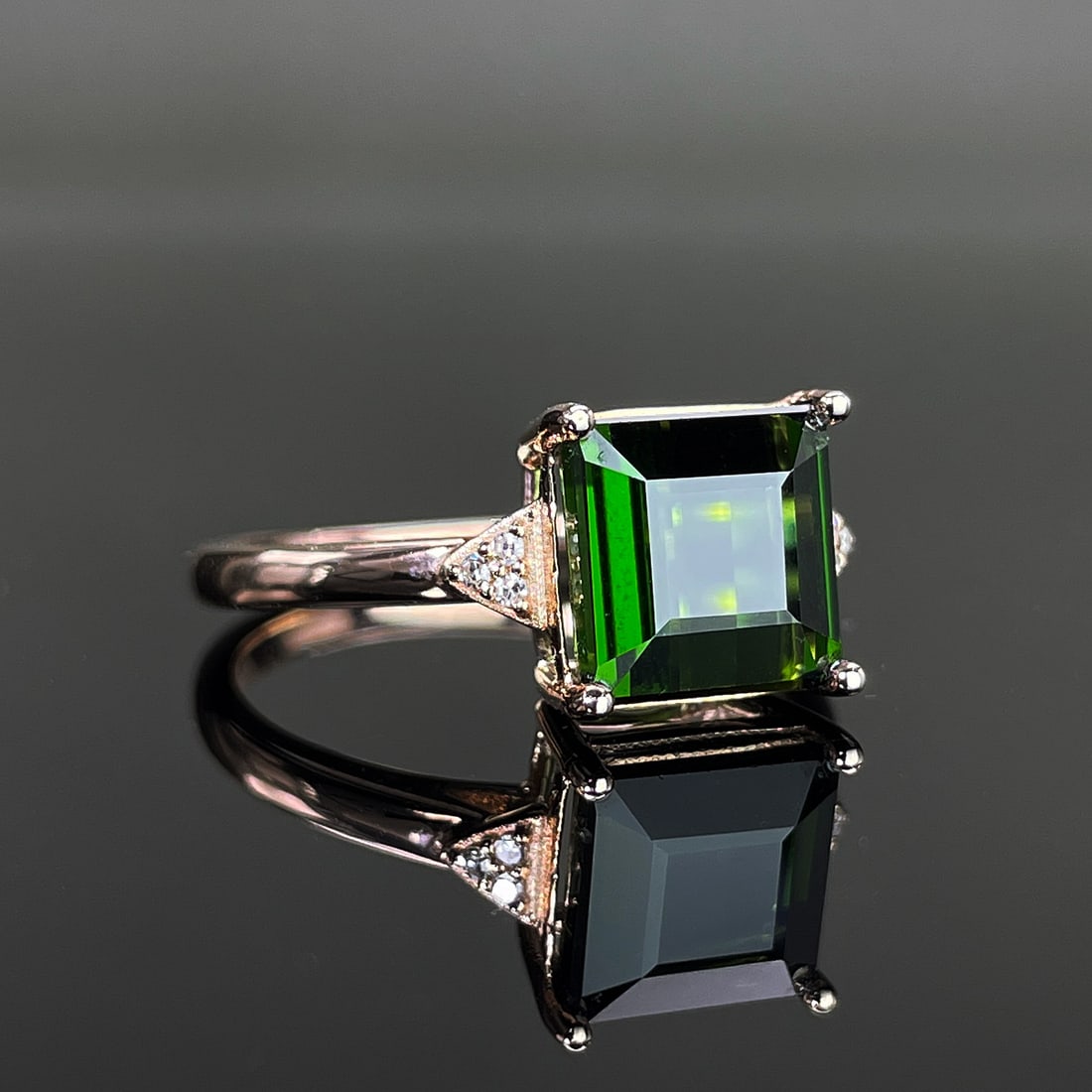 14k Gold 3.13 Ctw Natural Tourmaline & Diamond Ring - 3