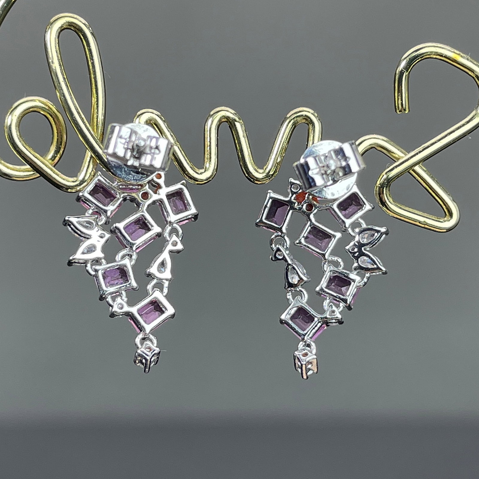 14k Gold 4.02 Ctw Natural Sapphire & Diamond Earrings - 4