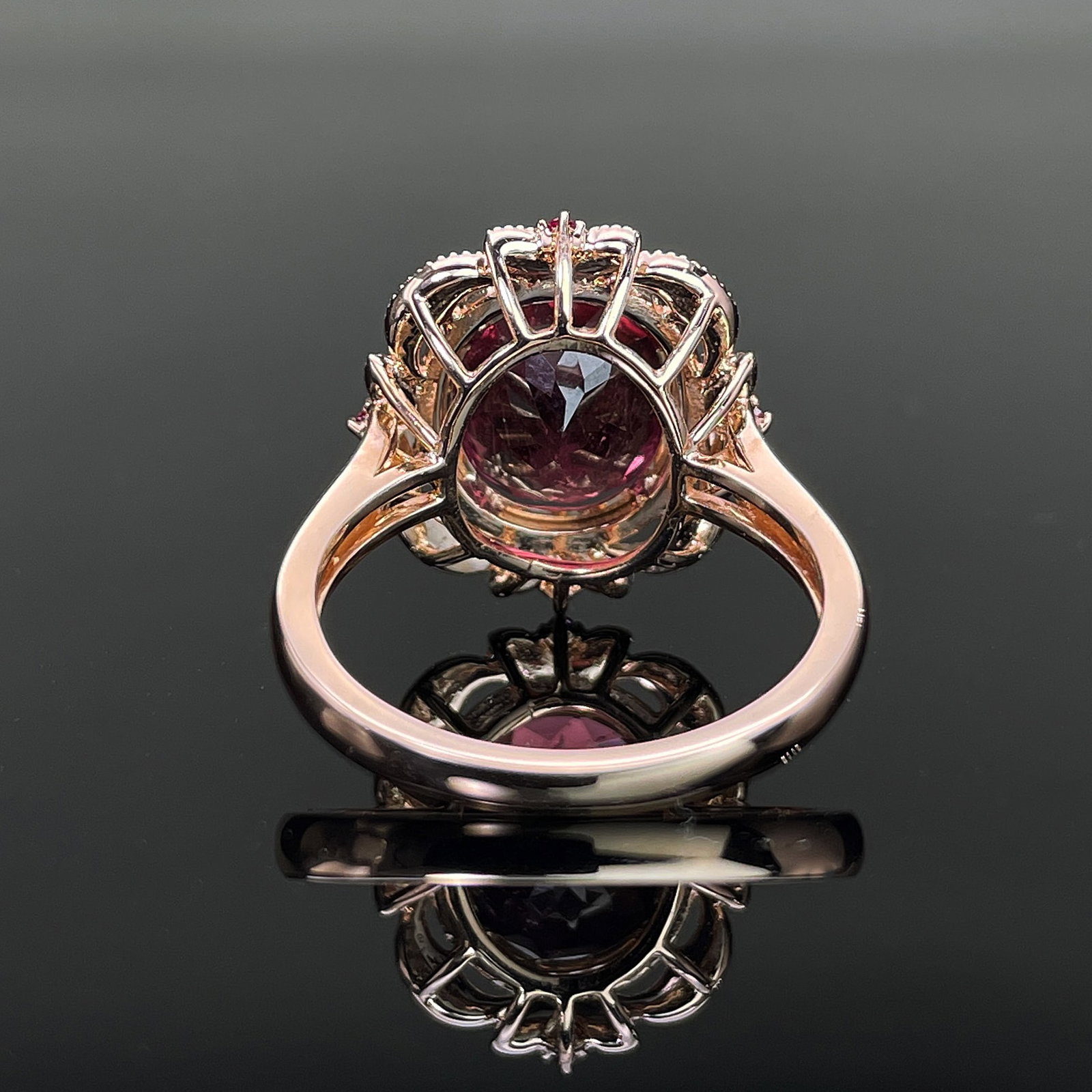14k Gold 4.00 Ctw Natural Tourmaline & Diamond Ring - 4