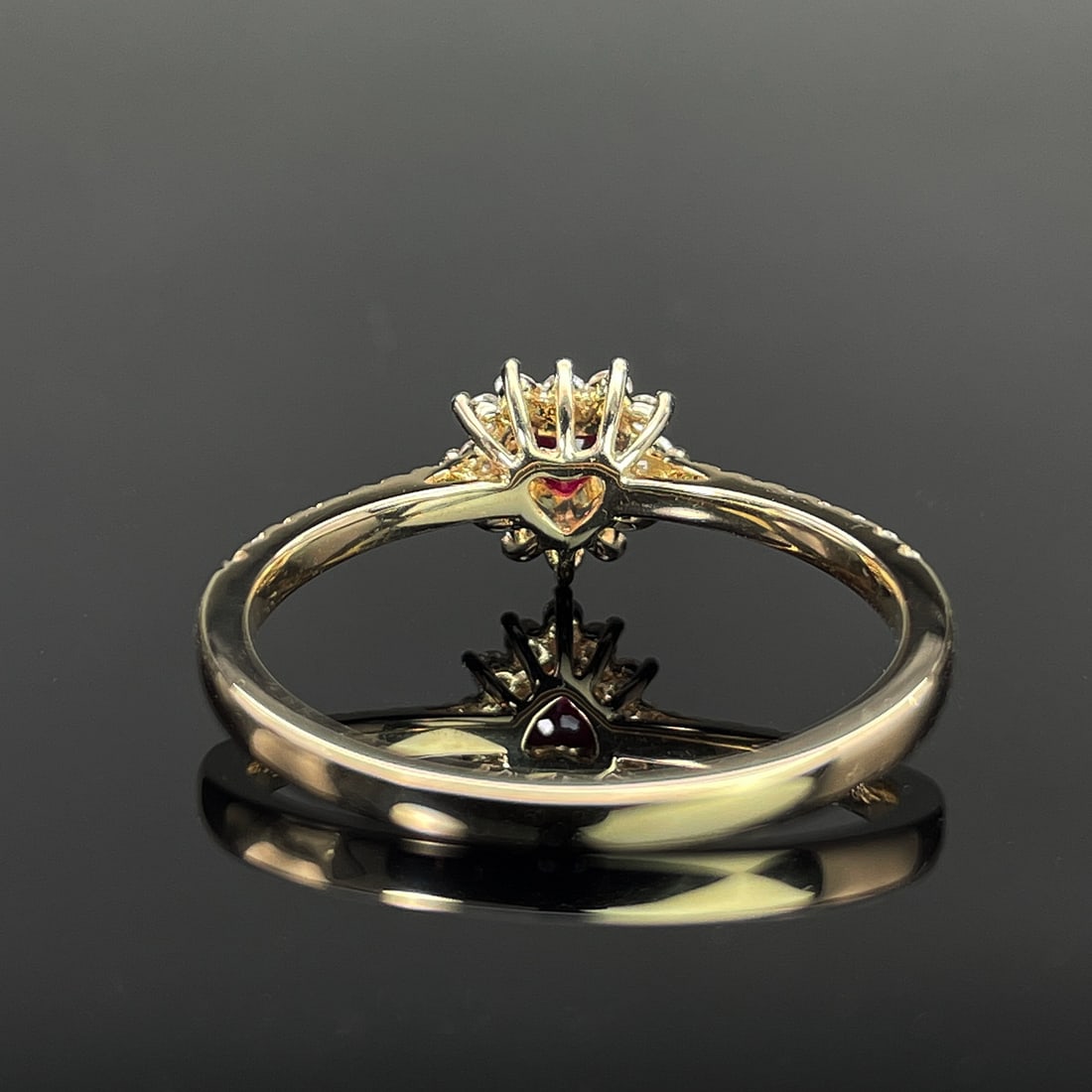 14k Gold 0.45 Ctw Natural Ruby & Diamond Ring - 4