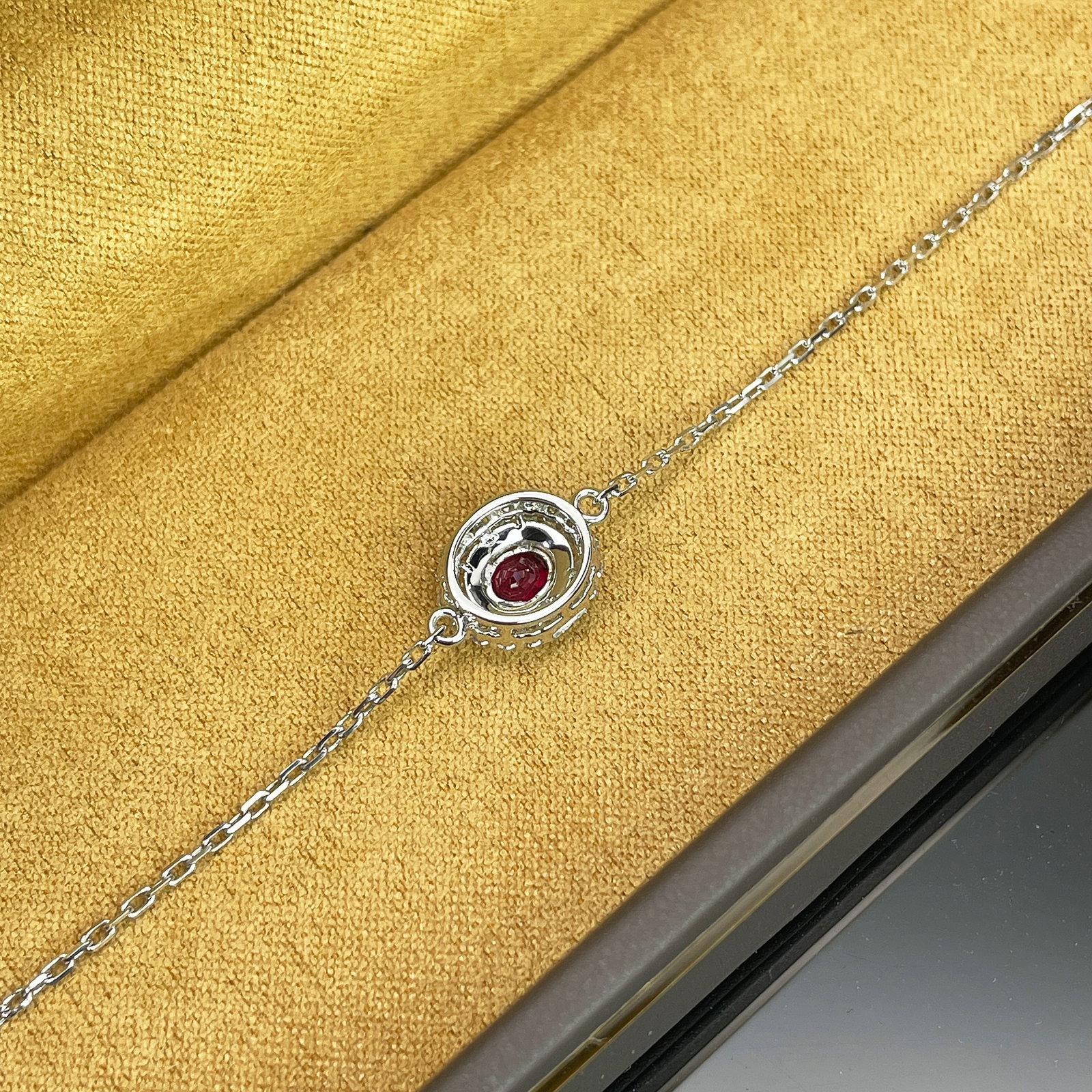 14k Gold 0.62 Ctw Natural Ruby & Diamond Bracelet - 2