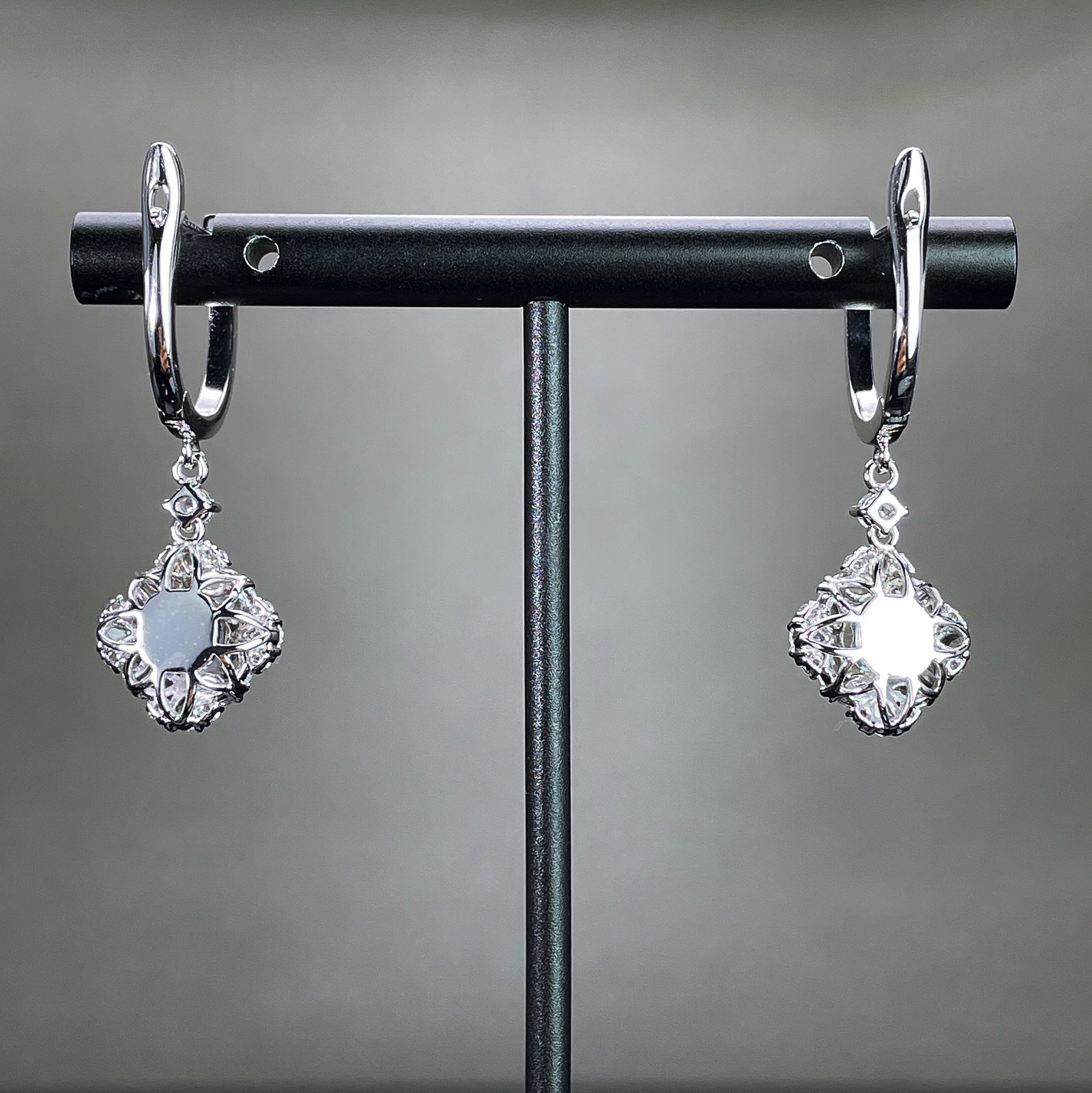 14k Gold 3.14 Ctw Natural Sapphire & Diamond Earrings - 4