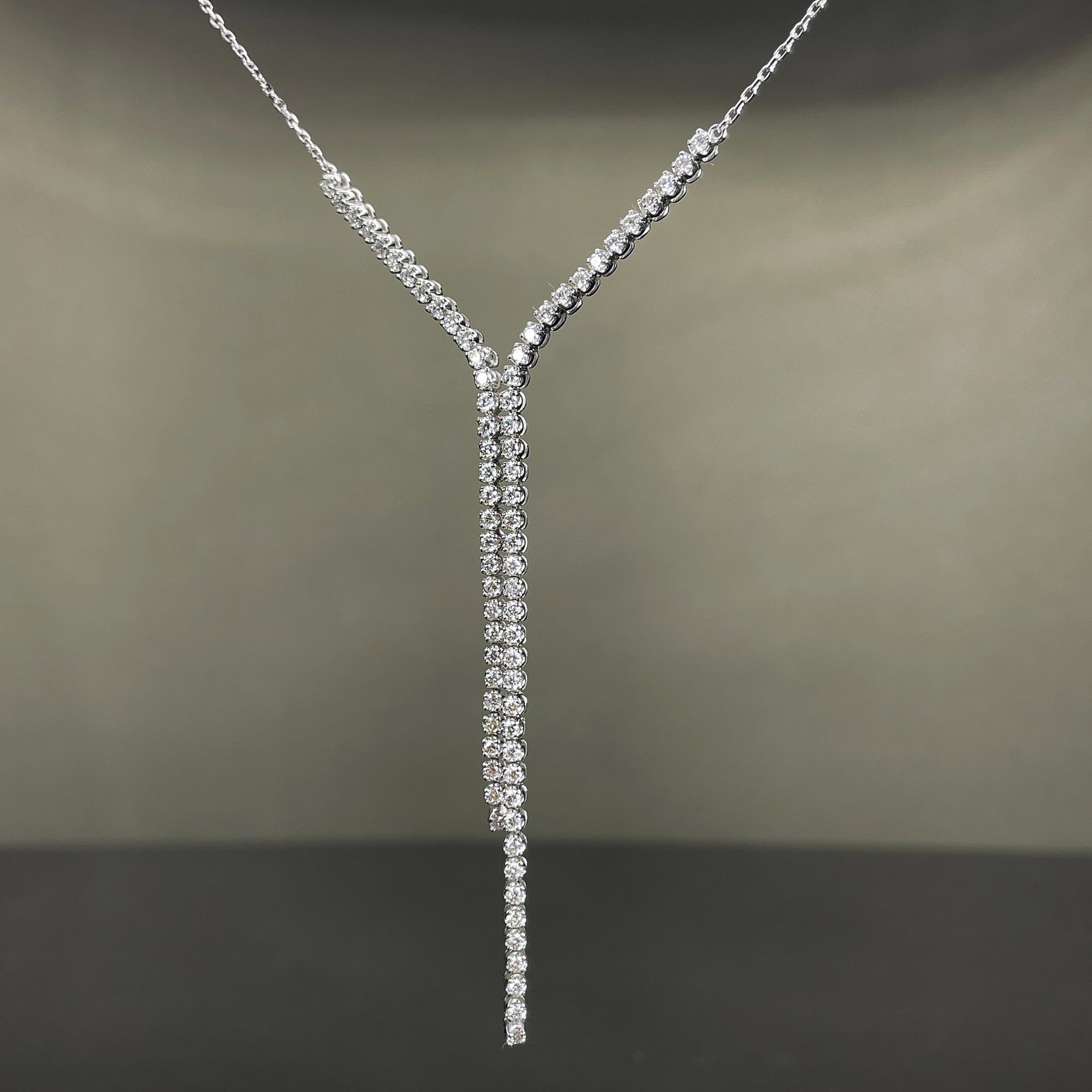 14k Gold 1 Ct Natural H Diamond Necklace - 2