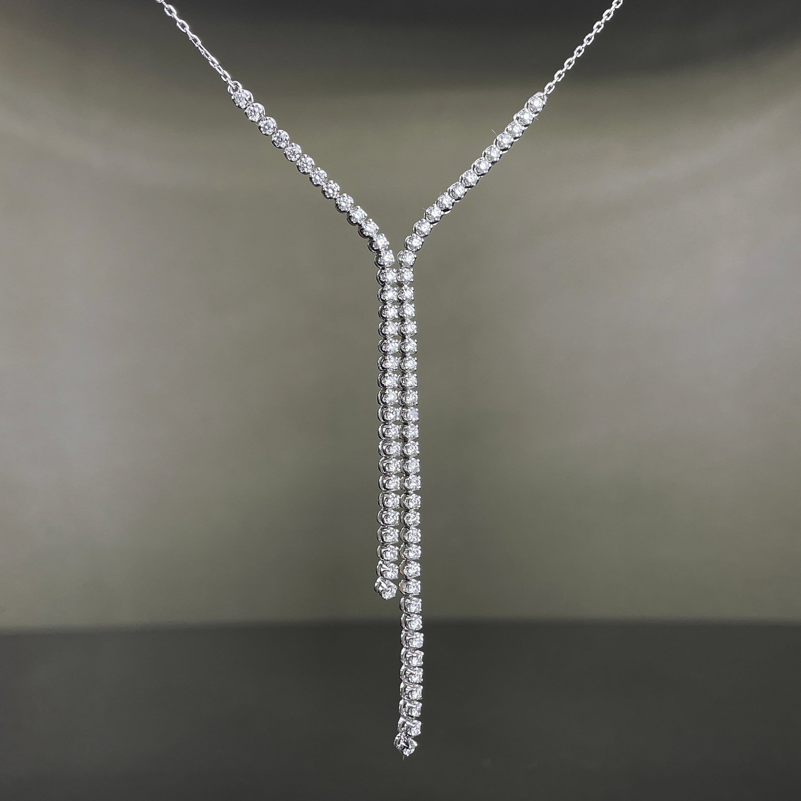 14k Gold 1 Ct Natural H Diamond Necklace - 3
