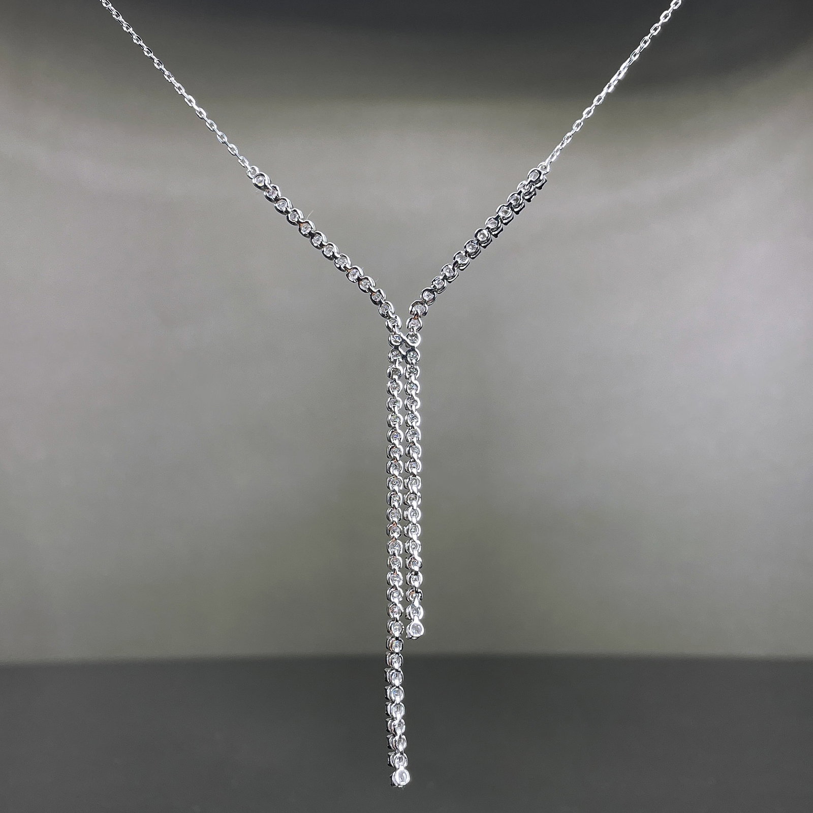 14k Gold 1 Ct Natural H Diamond Necklace - 4