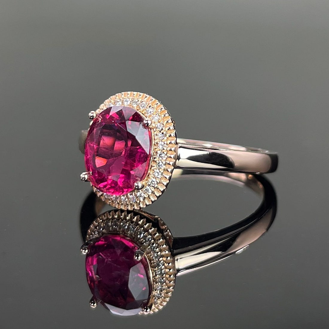 14k Gold 1.7 Ctw Natural Tourmaline & Diamond Ring - 2