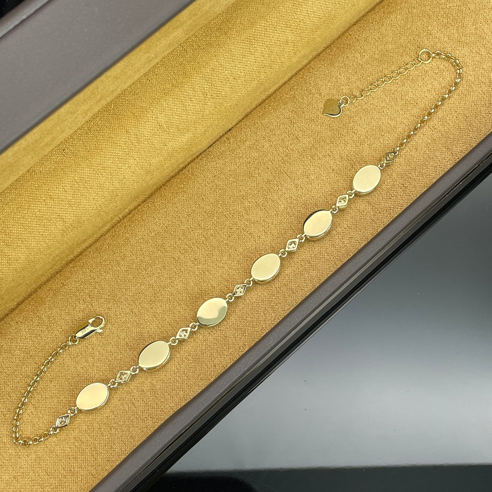 14k Gold 2.75 Ctw Natural Opal & Diamond Bracelet - 5